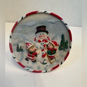 Christmas‎ Snowman Theme Ceramic Plate Stand